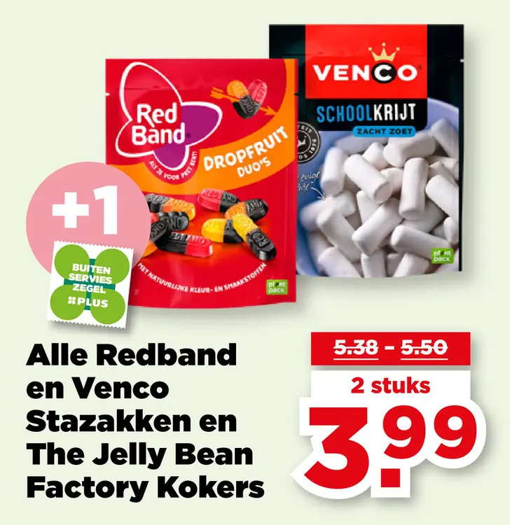 Aanbieding: Redband en Venco Stazakken en The Jelly Bean Factory Kokers