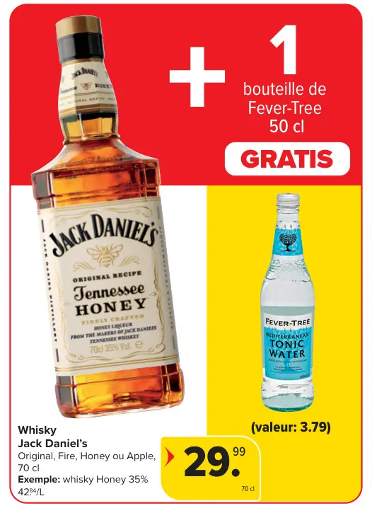 Offre: Jack Daniel's + 1 bouteille de Fever-Tree 50 cl