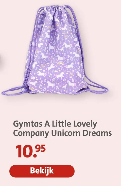 Aanbieding: Gymtas A Little Lovely Company Unicorn Dreams
