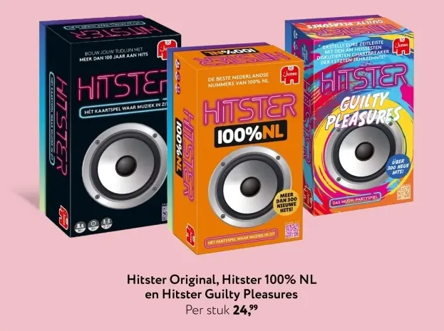 Aanbieding: Hitster Original, Hitster 100% NL en Hitster