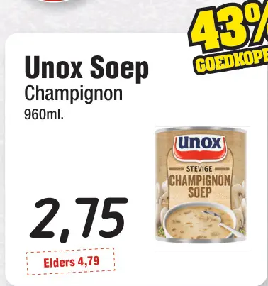 Aanbieding: Unox Soep Champignon
