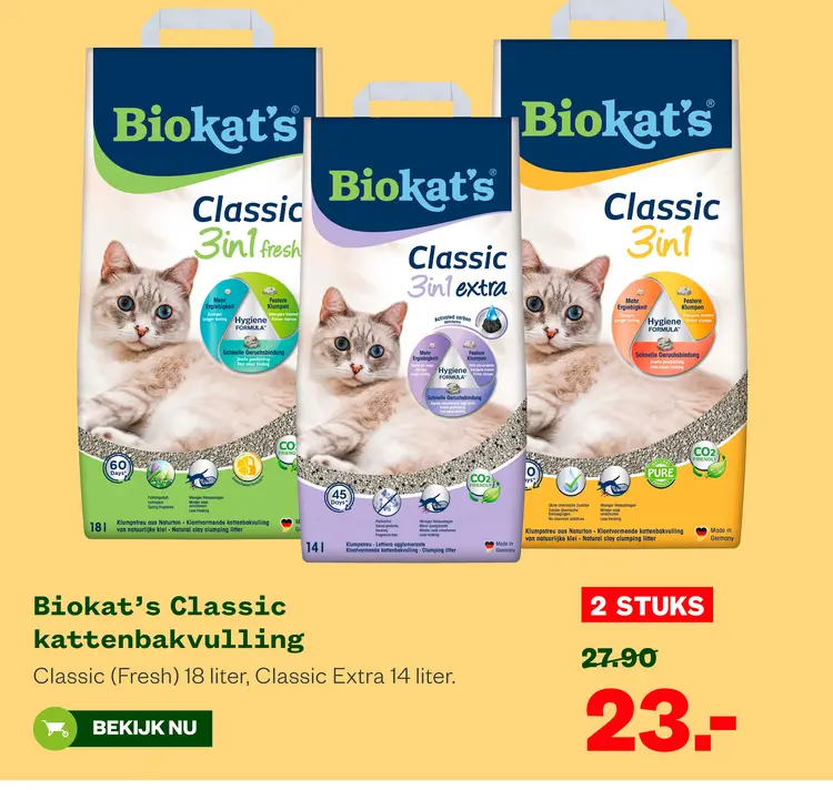 Aanbieding: Biokat's Classic kattenbakvulling