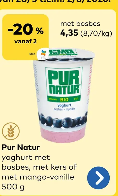 Promotie: Pur Natur yoghurt