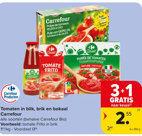 Promotie: Tomaten in blik, brik en bokaal