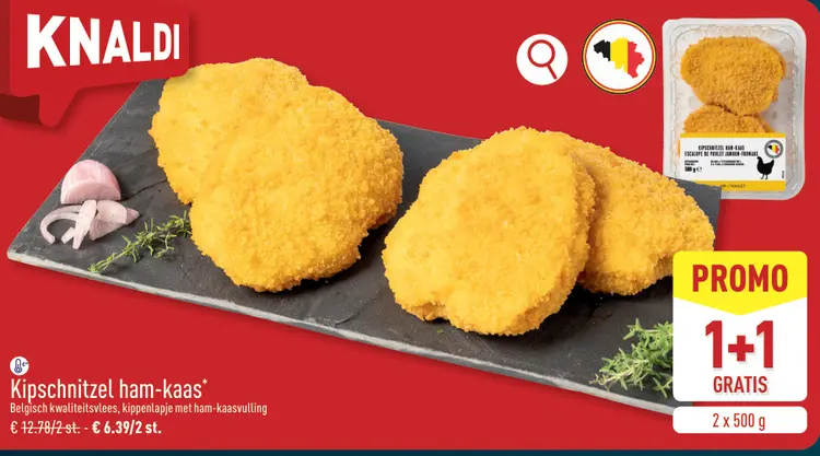 Promotie: Kipschnitzel ham-kaas
