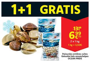 Offre: Palourdes entières cuites / Gekookte hele venusschelpen