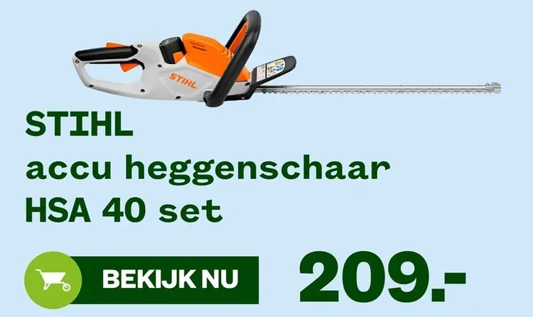 Aanbieding: STIHL accu heggenschaar HSA 40 set