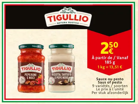 Offre: Sauce ou pesto / Saus of pesto