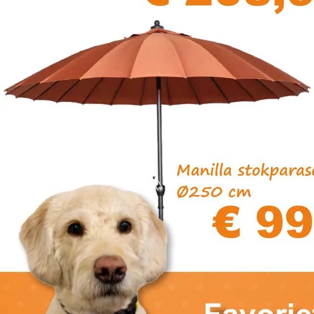 Aanbieding: Manilla stokparasol