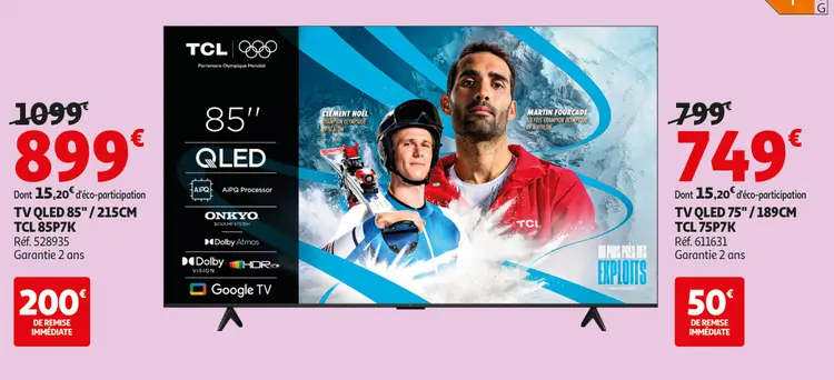 Offre: Tv qled 85" / 215cm TCL 85p7k