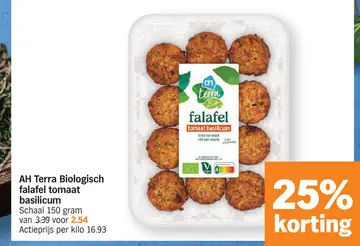 Aanbieding: AH Terra Biologisch falafel tomaat basilicum