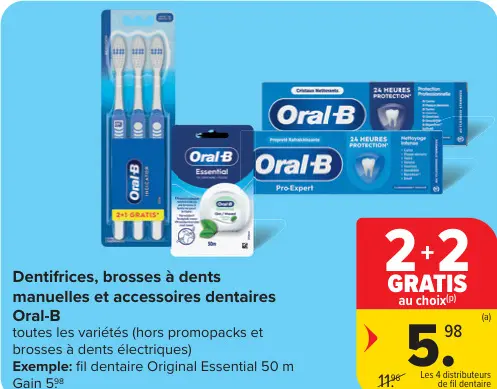 Offre: Dentifrices, brosses à dents manuelles et accessoires dentaires