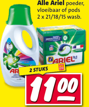 Aanbieding: Ariel poeder, vloeibaar of pods