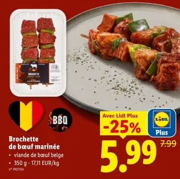 Offre: Brochette de bœuf marinée