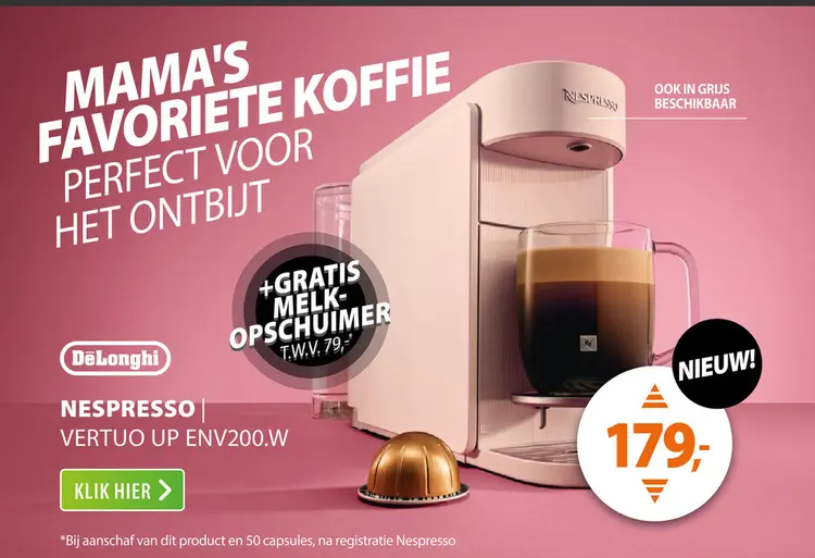 Aanbieding: DeLonghi Nespresso Vertuo Up ENV200.W Beige