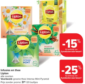Aanbieding: Infusies en thee Lipton