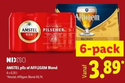 Aanbieding: Amstel pils of Affligem Blond