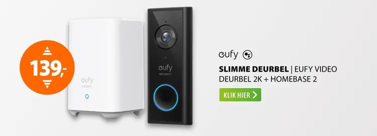 Aanbieding: Slimme deurbel | eufy video deurbel 2k + home