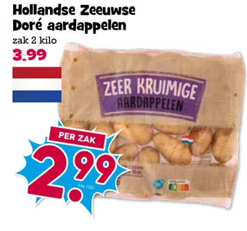 Aanbieding: Hollandse Zeeuwse Doré aardappelen