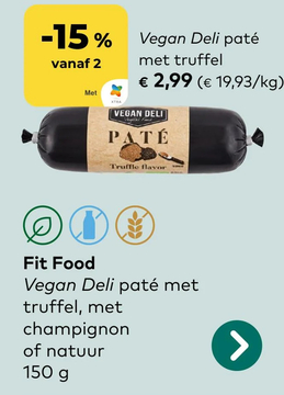 Aanbieding: Vegan Deli paté met truffel