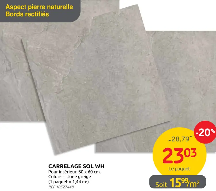 Promotie: Carrelage sol wh