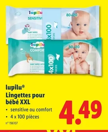 Offre: Lingettes pour bébé XXL