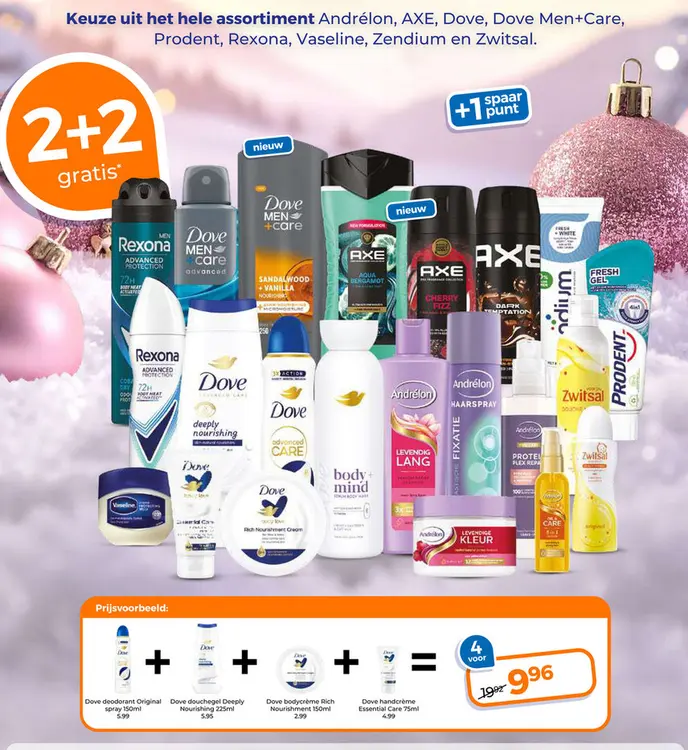 Aanbieding: Dove deodorant Original spray, Dove douchegel