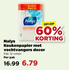 Aanbieding: Keukenpapier met vochtvangers decor