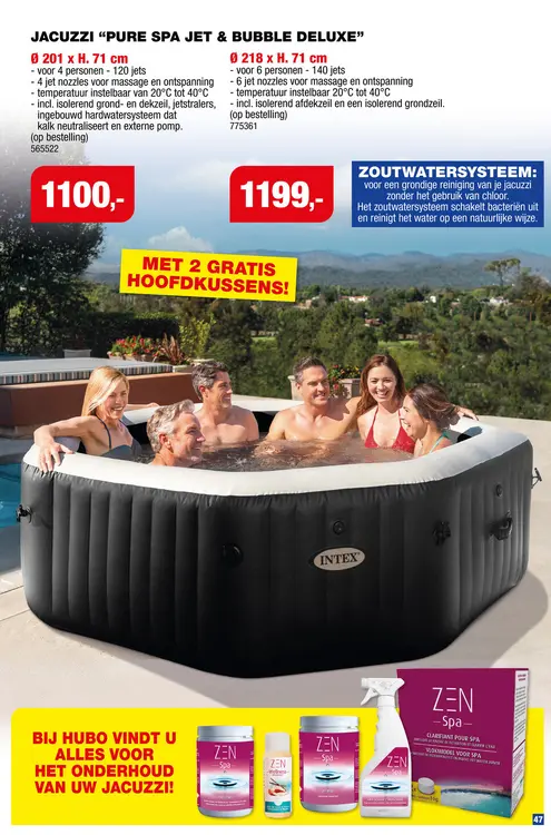 Promotie: Intex Pure Spa Jet & Bubble Deluxe jacuzzi 201x71 cm 4 personen