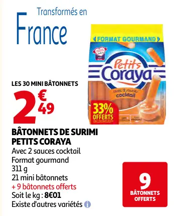 Promotie: Bâtonnets de surimi petits Coraya