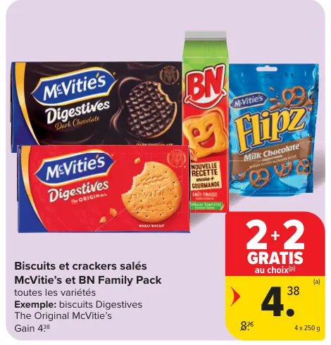 Offre: Biscuits et crackers salés McVitie's et BN Fa