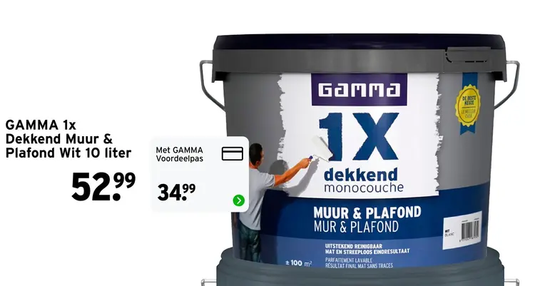 Aanbieding: Dekkend Muur & Plafond Wit