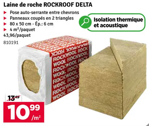 Offre: Laine de roche ROCKROOF DELTA