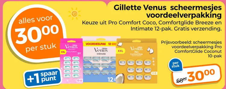 Aanbieding: Gillette Venus scheermesjes voordeelverpakking