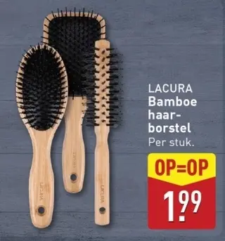 Aanbieding: LACURA Bamboe haarborstel