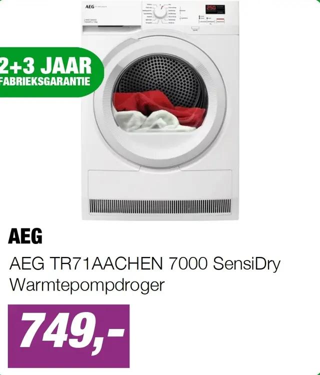 Aanbieding: AEG TR71AACHEN 7000 SensiDry Warmtepompdroger