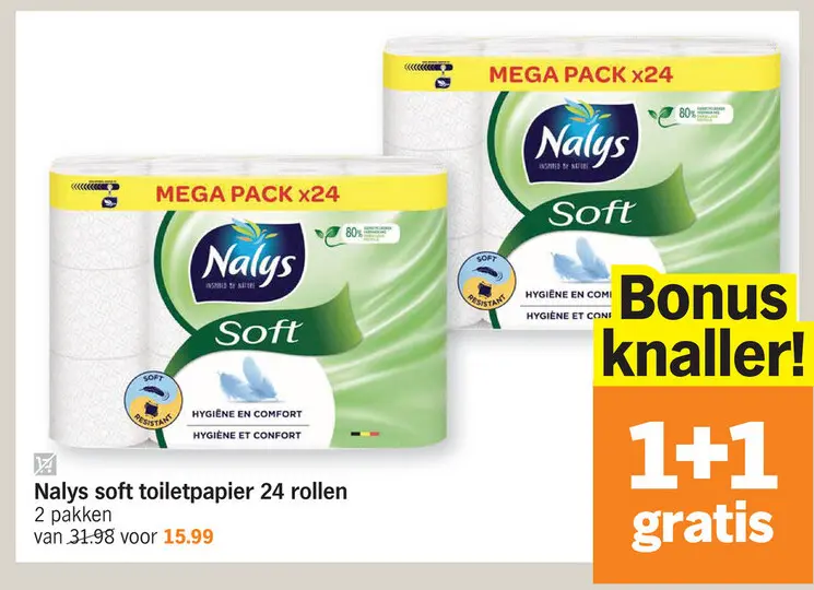 Promotie: Nalys soft toiletpapier