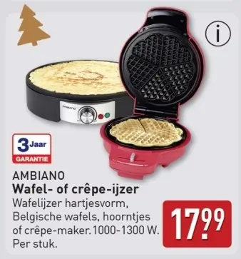 Aanbieding: Wafel- of crêpe-ijzer
