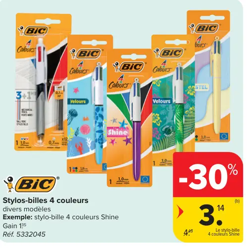 Offre: Stylos-billes 4 couleurs