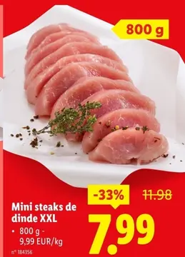 Offre: Mini steaks de dinde XXL