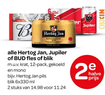 Aanbieding: Hertog Jan, Jupiler of BUD fles of blik
