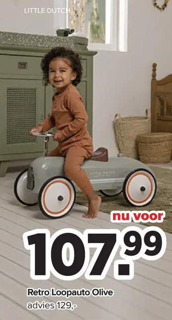 Aanbieding: Retro Loopauto Olive