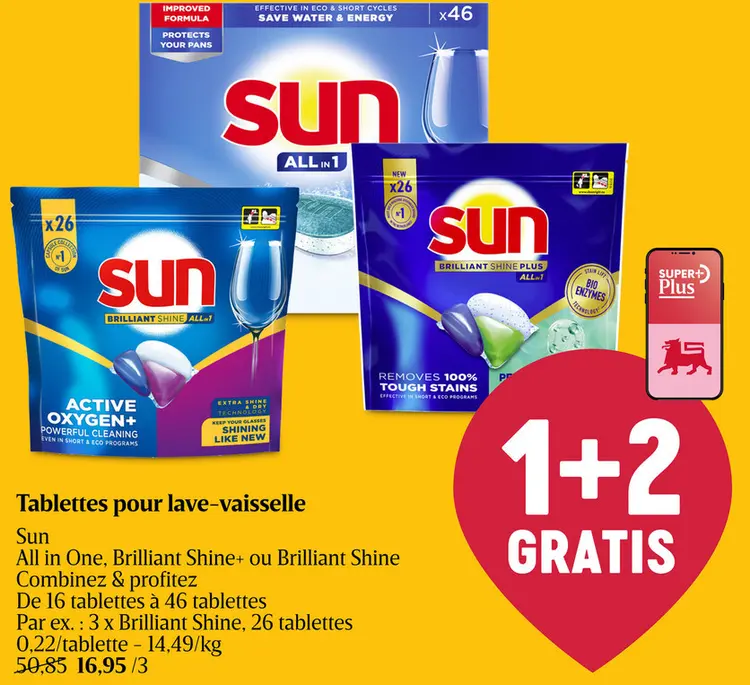 Offre: Tablettes pour lave-vaisselle Sun