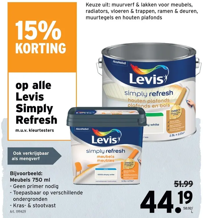 Promotie: Levis Simply Refresh Meubels
