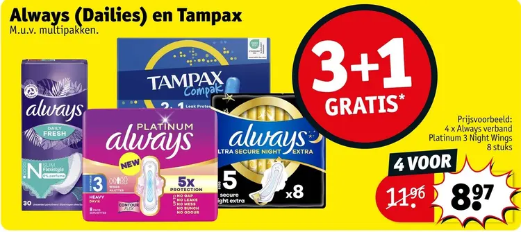 Promotie: Always (Dailies) en Tampax