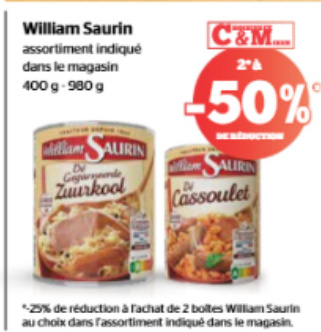 Offre: William Saurin assortiment