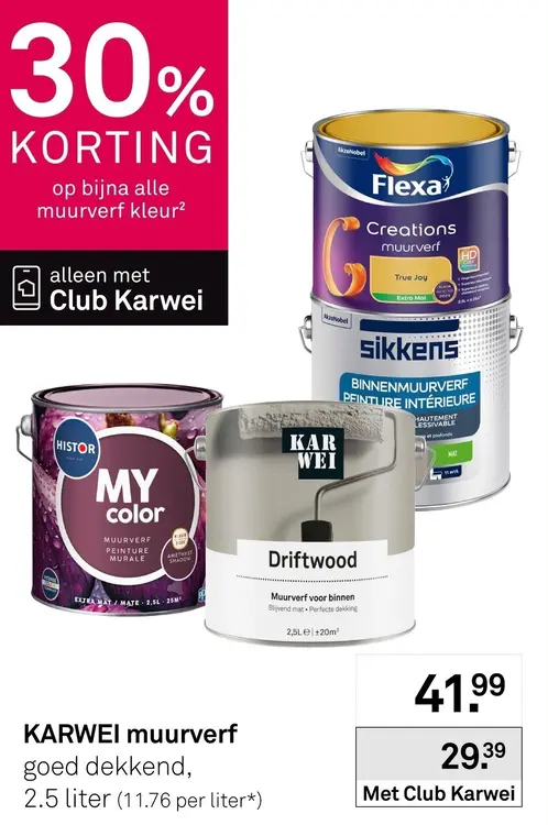 Aanbieding: Bijna alle muurverf kleur
