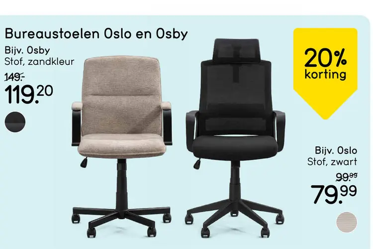Aanbieding: Bureaustoelen Oslo en Osby