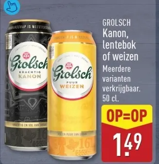 Aanbieding: Grolsch Kanon, lentebok of weizen