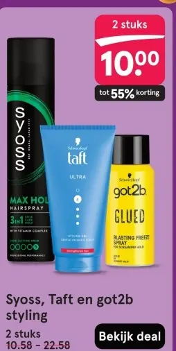 Aanbieding: Syoss, Taft en got2b styling